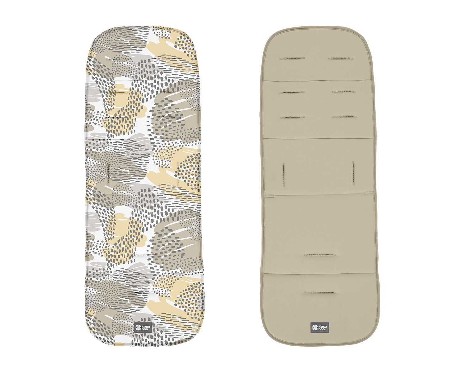 Kikkaboo Kinderwageneinlage Sitzauflage beidseitig verwendbar Universalauflage beige