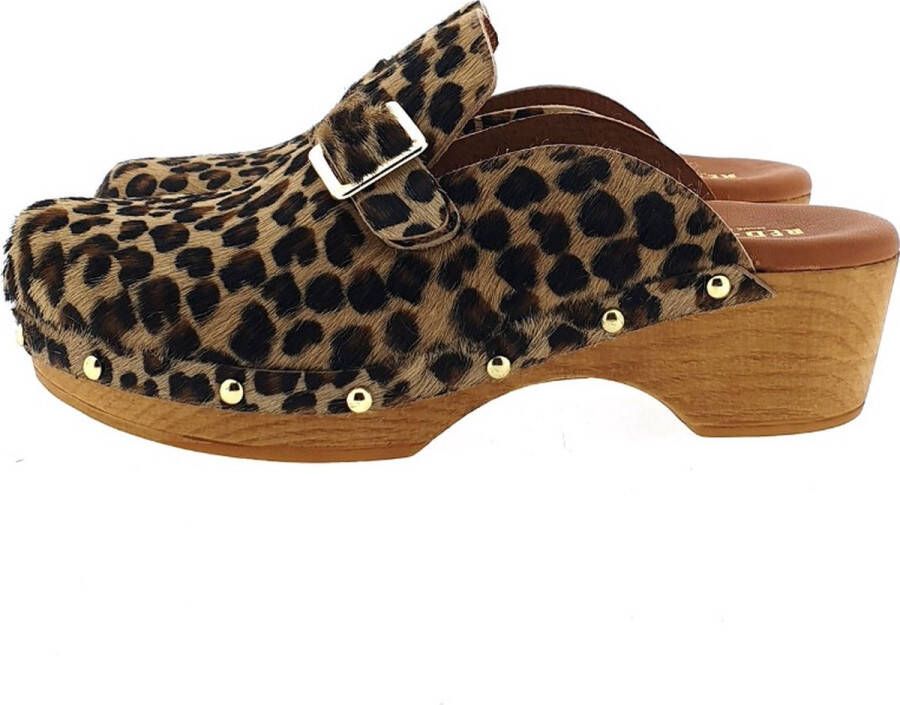RED-RAG Clogs Dames 79608 Maat: 37 Materiaal: Ponyhair Kleur: Bruin