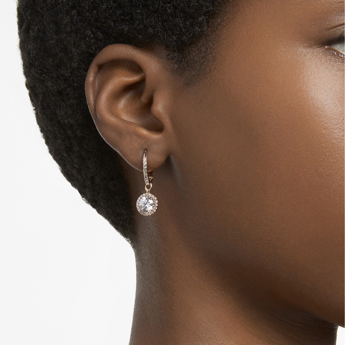 Boucles d'oreilles pendantes Swarovski ConstellaMetal rhodié rosé