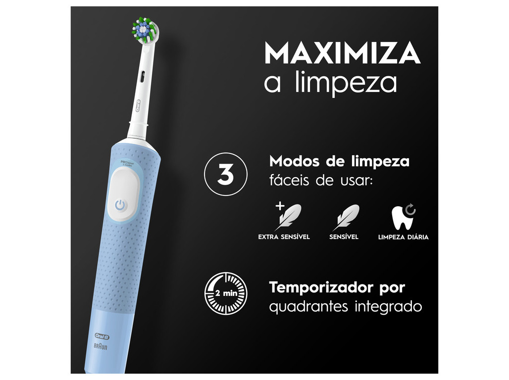 ESCOVA ELÉTRICA ORAL-B VITALITY PRO AZUL