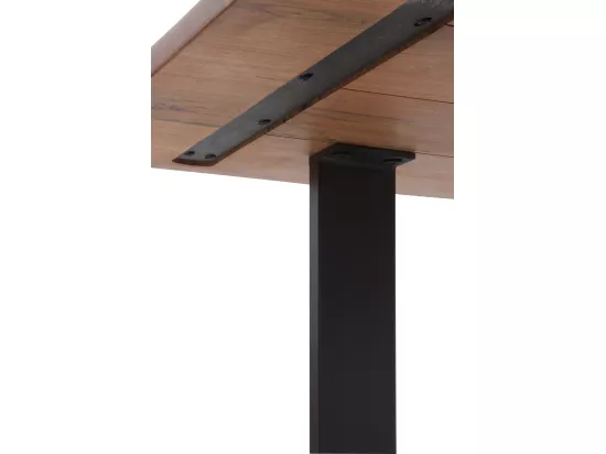 Table en acacia massif 140 x 80 cm avec pieds en métal noir