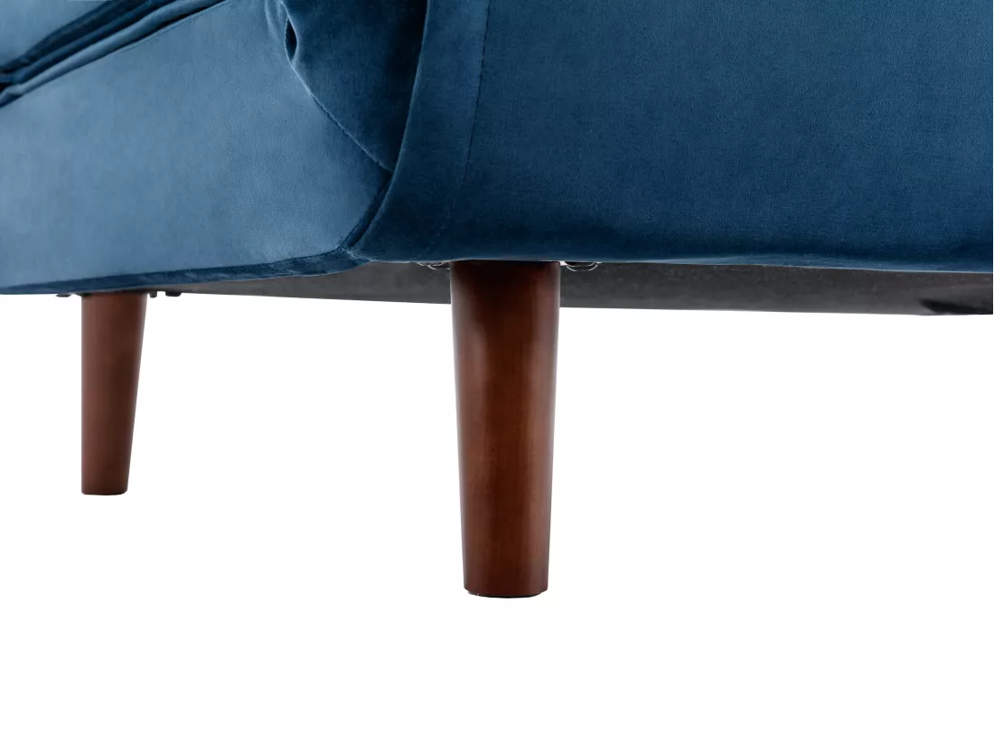 Fauteuil convertible en velours bleu nuit URIBIA