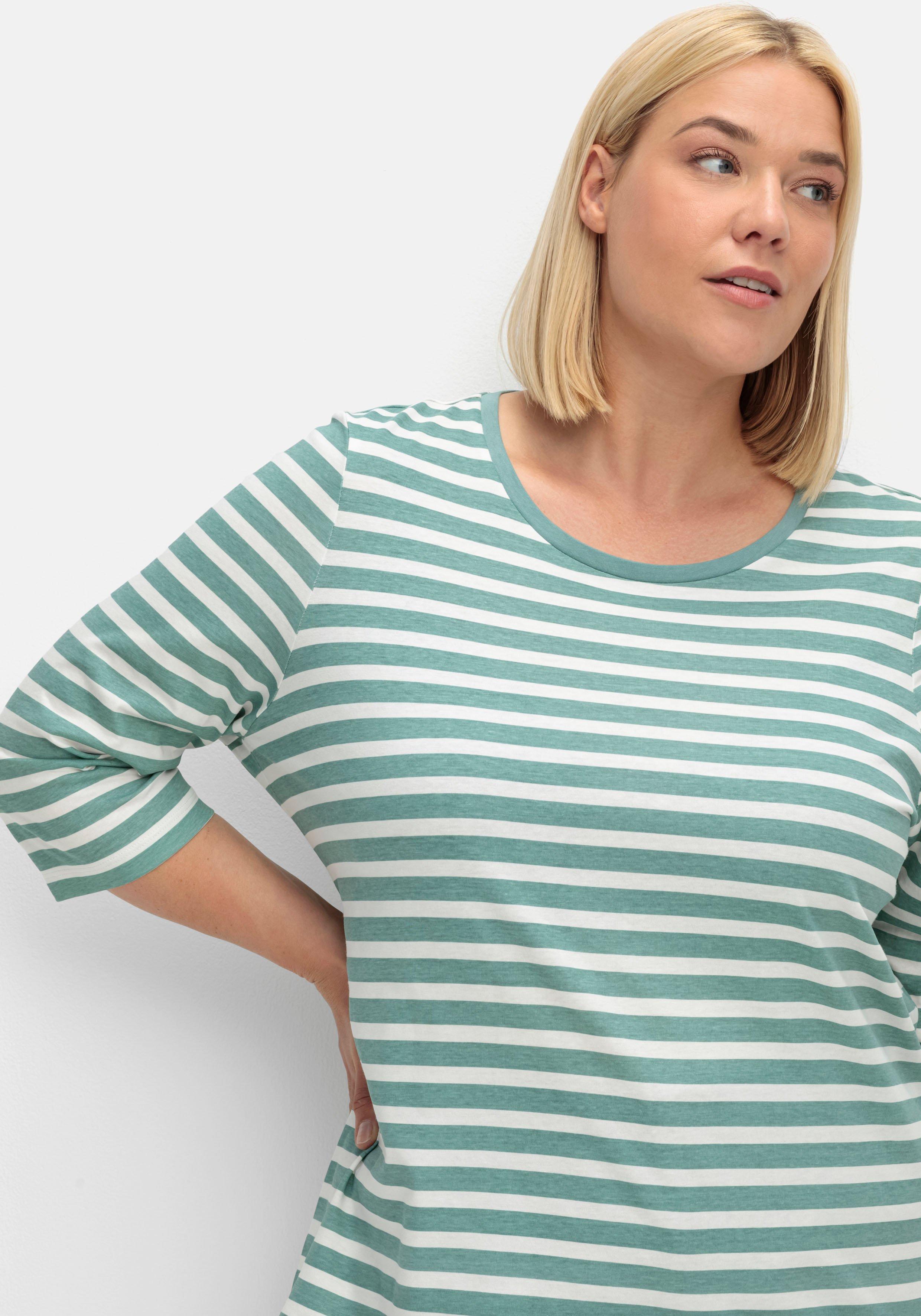 Ringelshirt mit 3/4-Arm, aus reiner Baumwolle