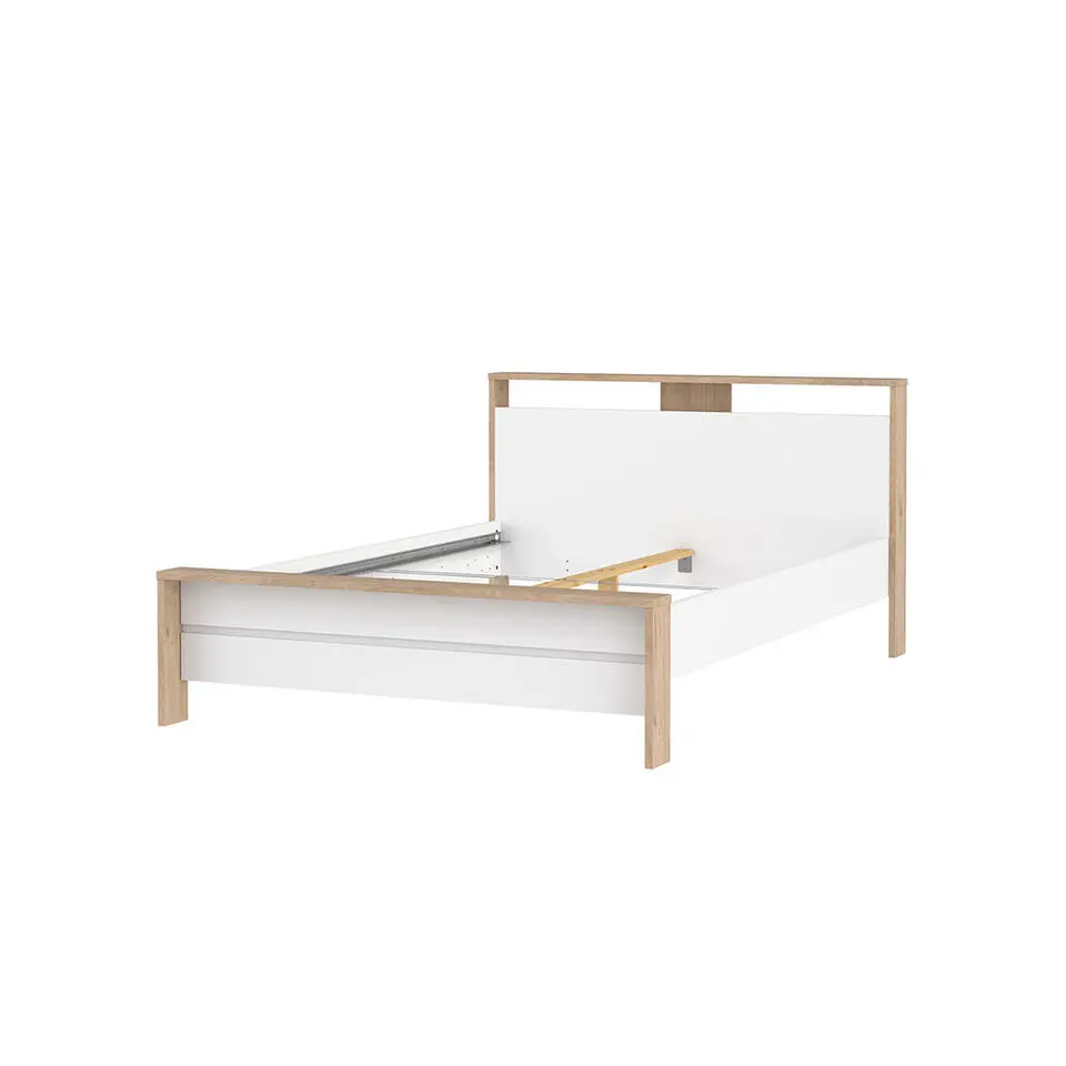 Hioshop Next bed met 1 legplank 140x200cm hoogglans wit