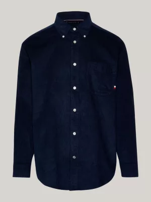Camisa de veludo cotelê texturizado de corte regular