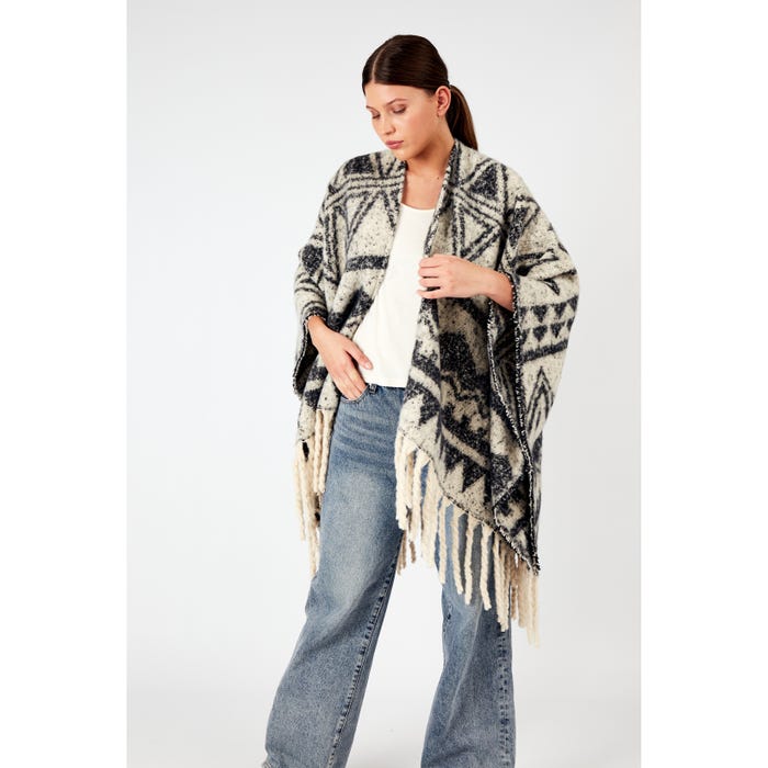 Veritas-Poncho ikat franjes