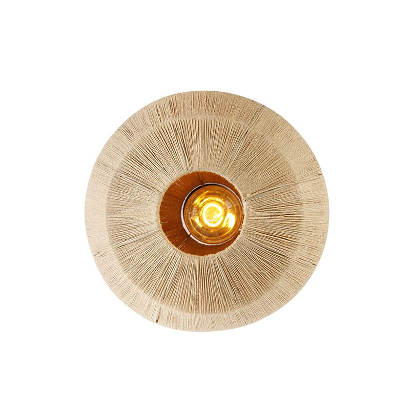 Oosterse plafondlamp zwart met touw - Riki