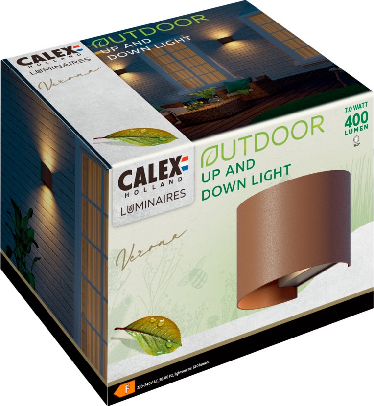 Calex wandlamp Verona roest 11,5 x 13,5 x 10 cm