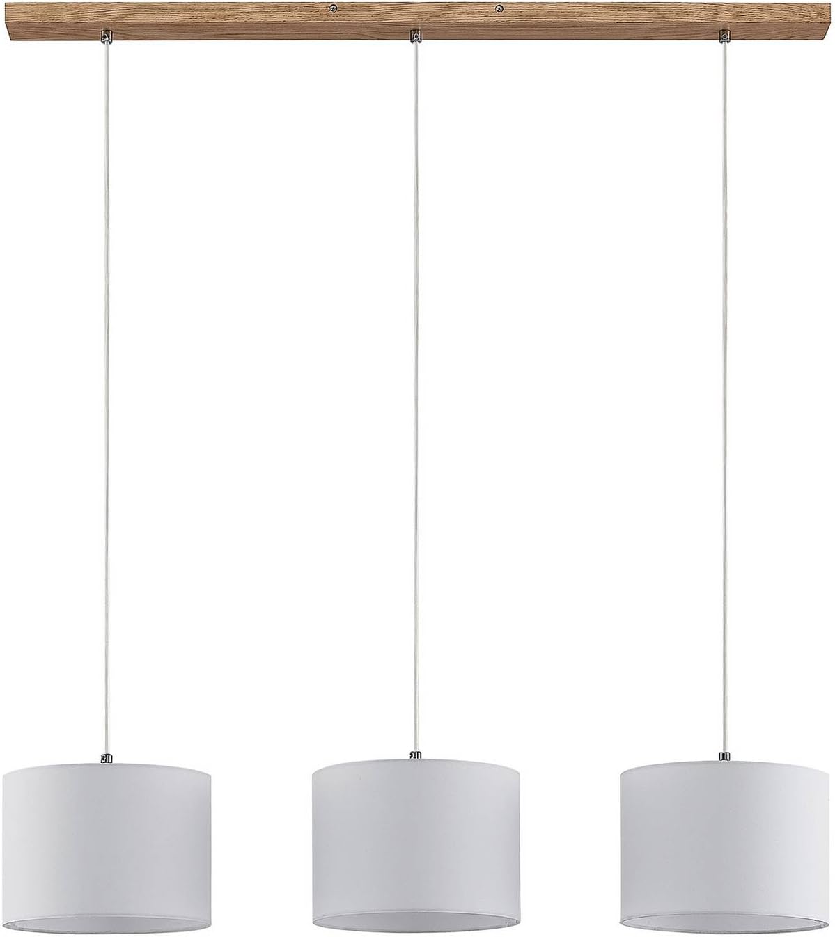 Lindby Pendelleuchte Imarin (Modern) aus Holz (3 flammig, E27) - Textil Hängeleuchte Esstischlampe Hängelampe Wohnzimmerleuchte