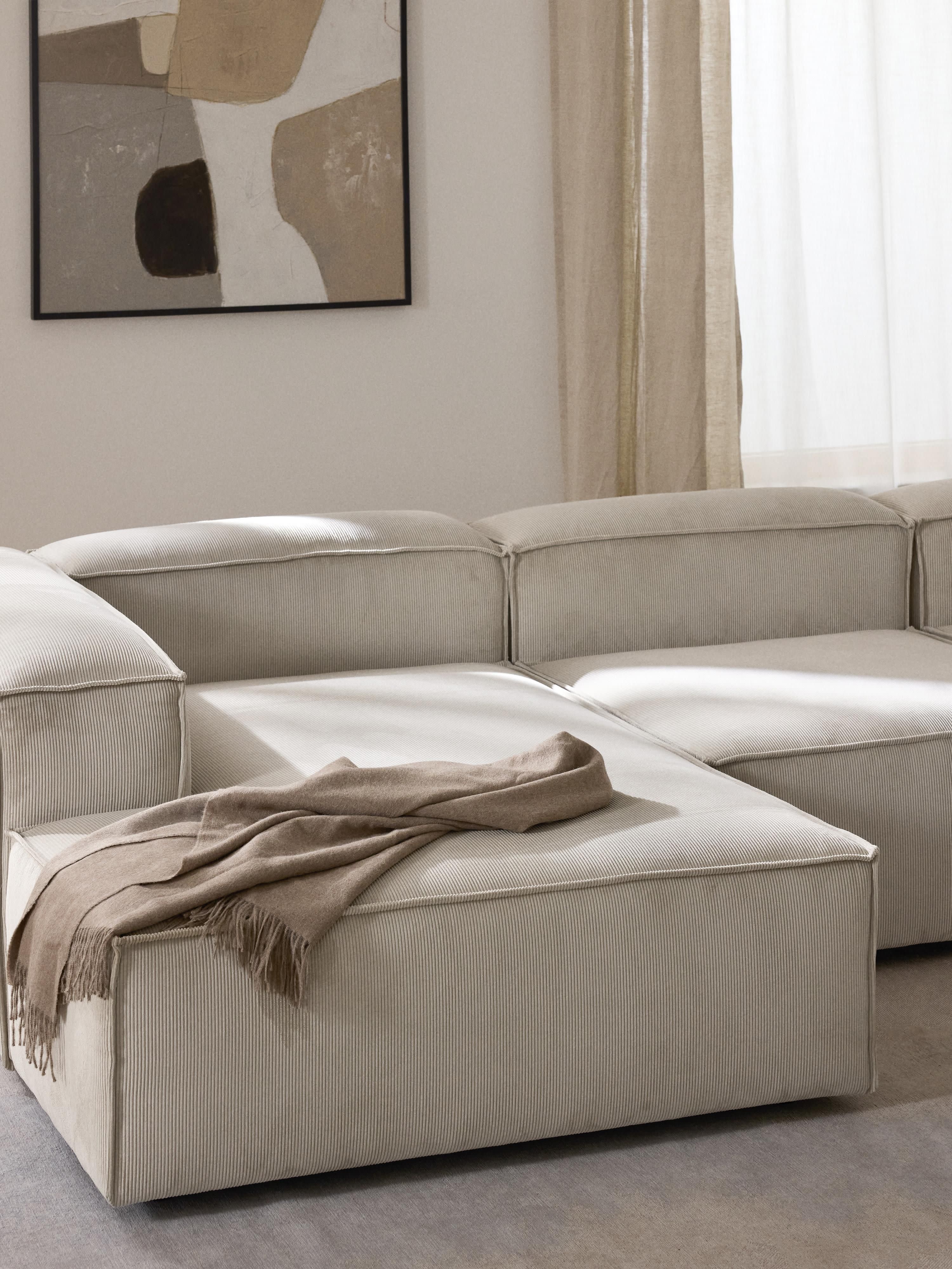 Chaise longue hoekmodule Lennon van corduroy