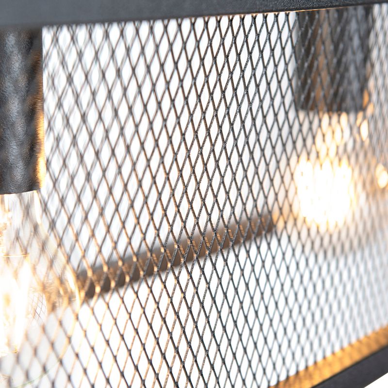 Smart industriële hanglamp zwart incl. 4 WiFi A60 - Cage Wire