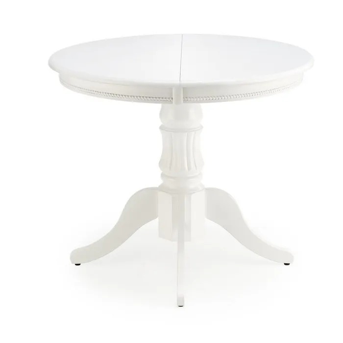 Table Blanche Ronde Extensible Avec Pied Central Windsor Table