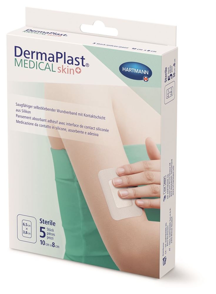 DERMAPLAST Medical skin+<br>5 Stück, 10x8cm