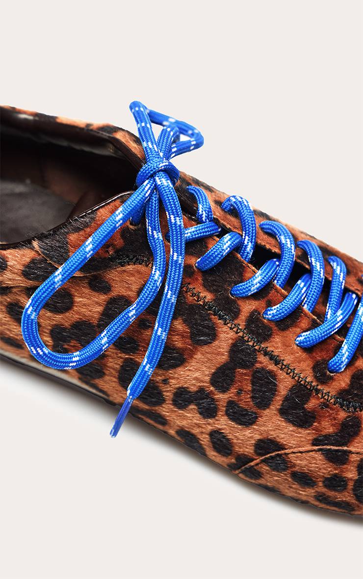 Léopard Baskets À Lacets Contrastés En Synthétique