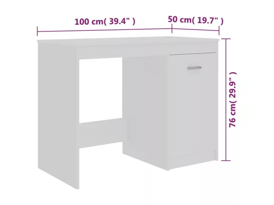 Bureau Blanc 100x50x76 cm Bois d'ingénierie