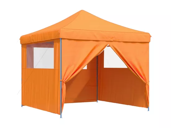 Tente de réception pliable escamotable avec 4 parois latérales