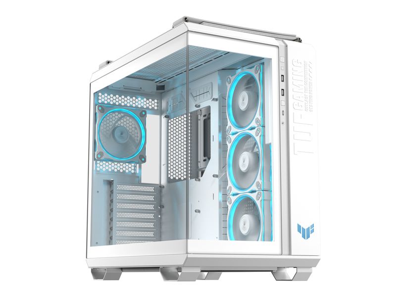 ASUS PC-Gehäuse TUF GAMING GT502 Horizon TG ARGB Weiss Robuster und stylisher Midi-Tower mit gehärtetem Glas, ARGB-Beleuchtung und durchdachtem Kühlkonzept
