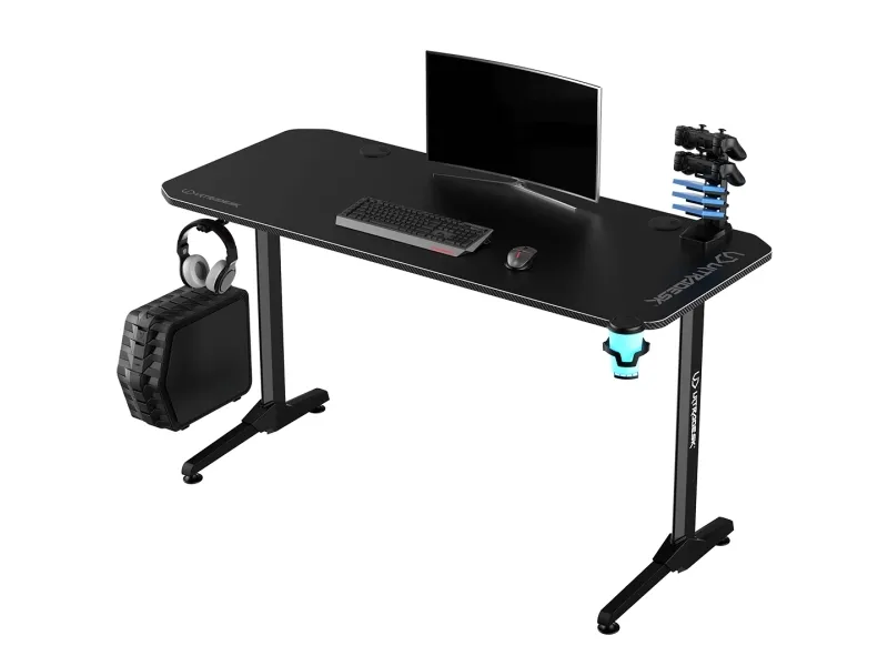 Ultradesk Frag Gaming Desk, sort med sort måtte