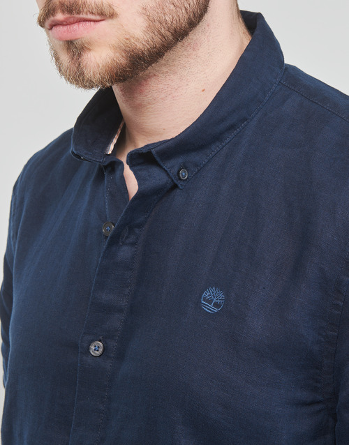 Timberland - SS MILL RIVER LINEN SHIRT SLIM - Marine