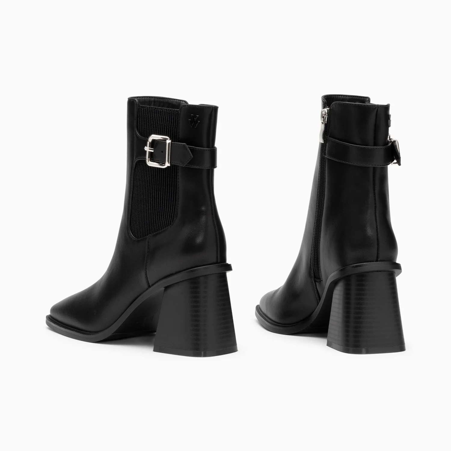 Bottines-Bottines montantes Clémentine noires à talon trapèze