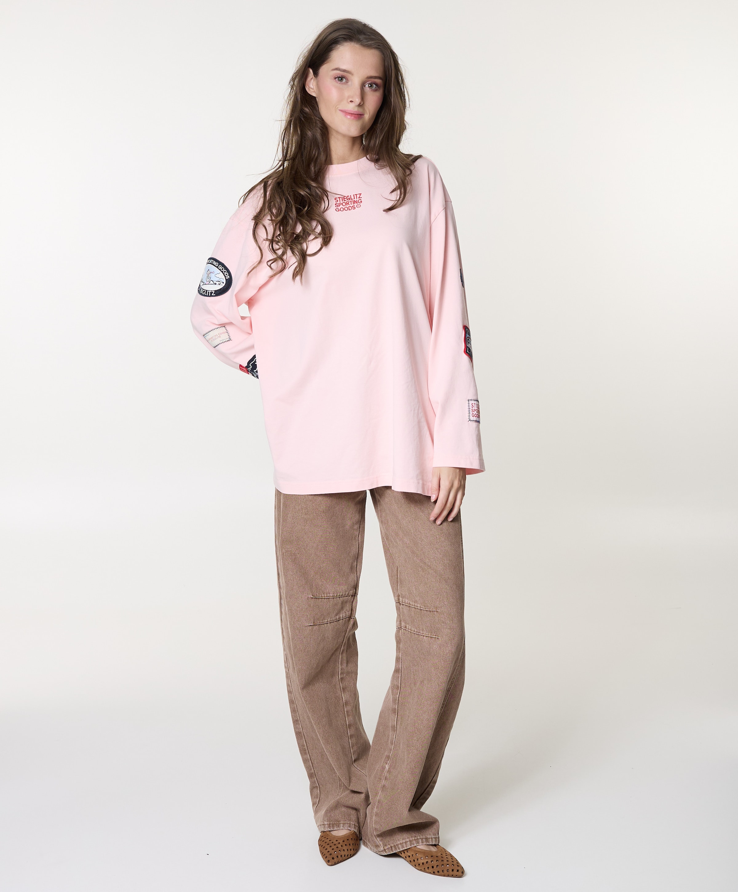 Haute L'Amitié Drew Barrel Panel Tall Camel dames jeans beige
