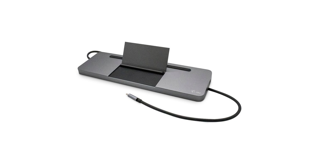 i-tecUSB-C Metal Ergonomic 4K 3x Display dockingstation  (Grijs)