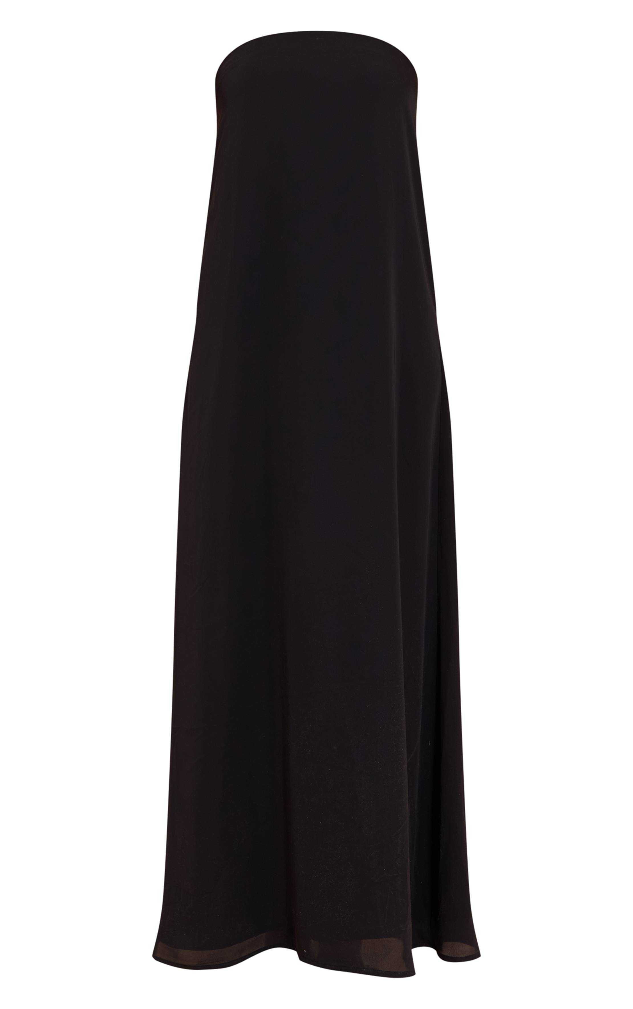 Noir Robe Longue Fourreau À Imprimé Plumes Et Bustier Bandeau