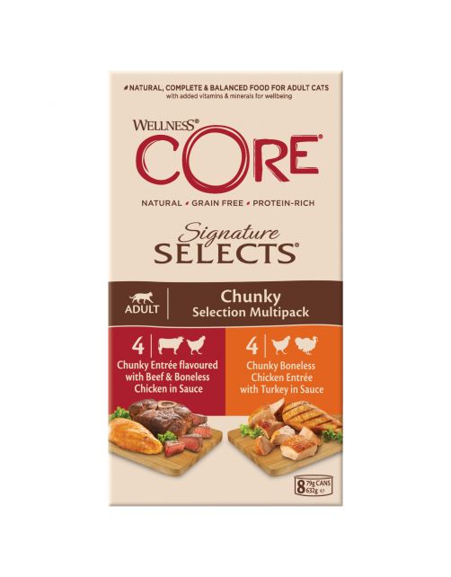 Wellness Core Signature Selects Chunky Multi-Pack - Kattenvoer - Mix 8x79 g