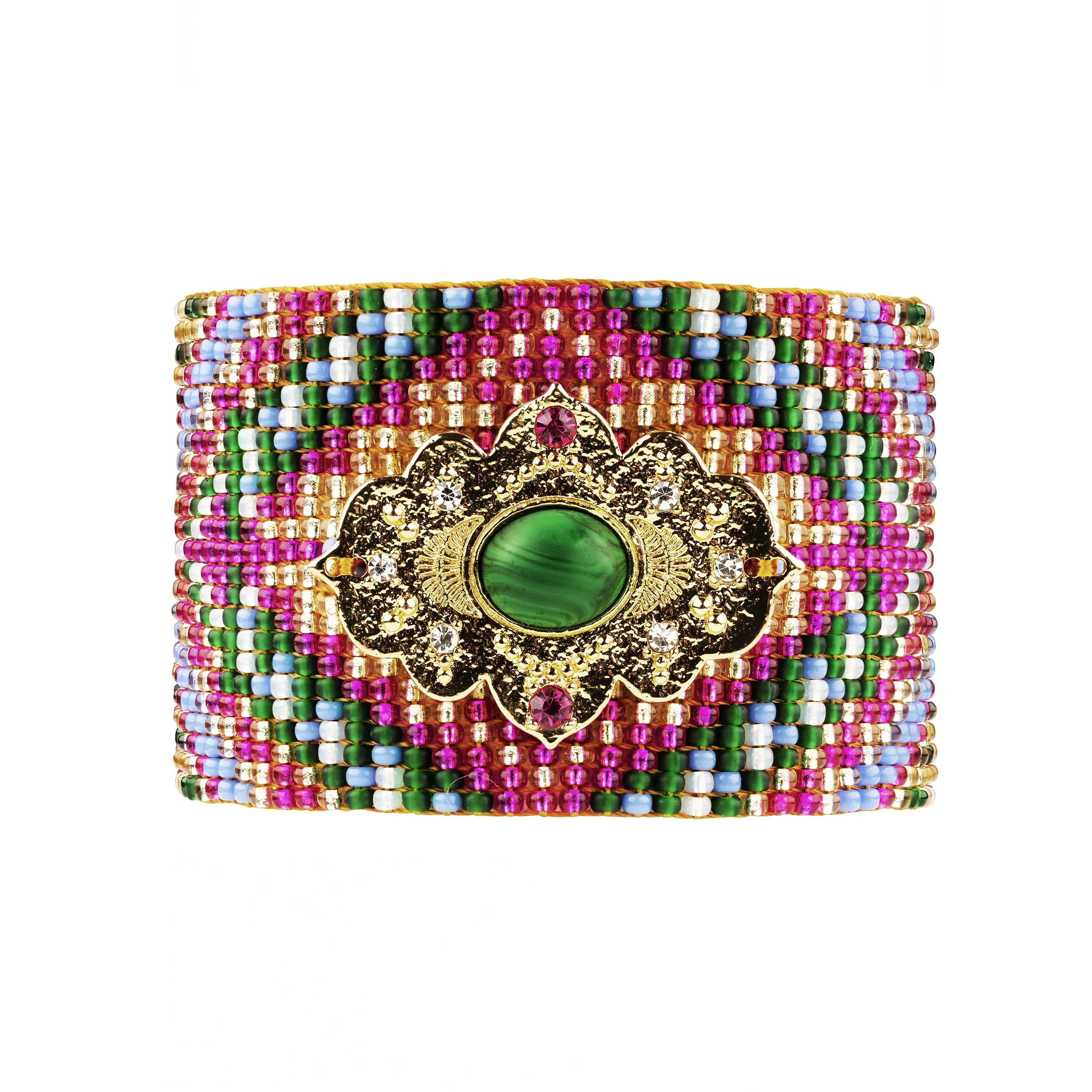 LAUDERDALE - Bracelet multiliens avec fermoir aimanté en perles | Doré