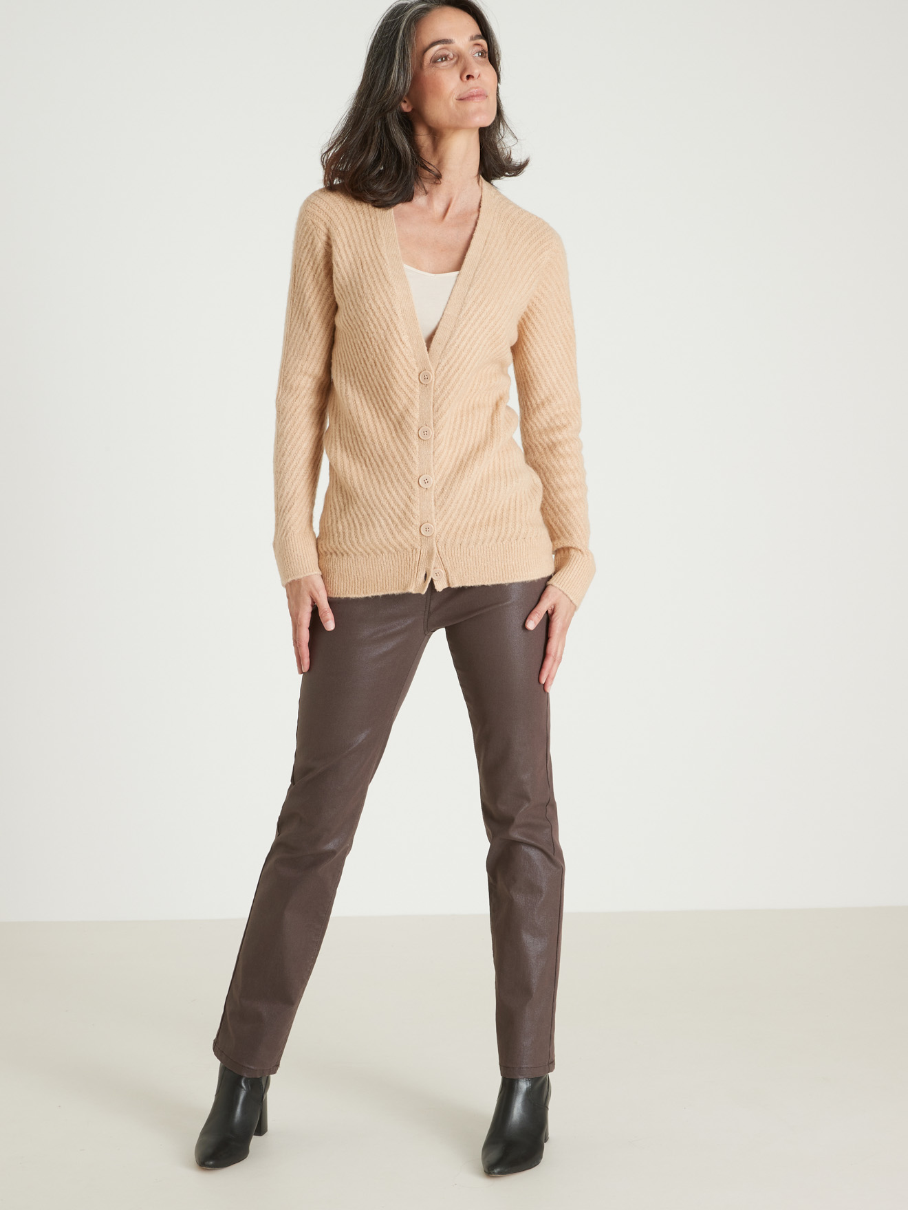 Gilet en maille affinante