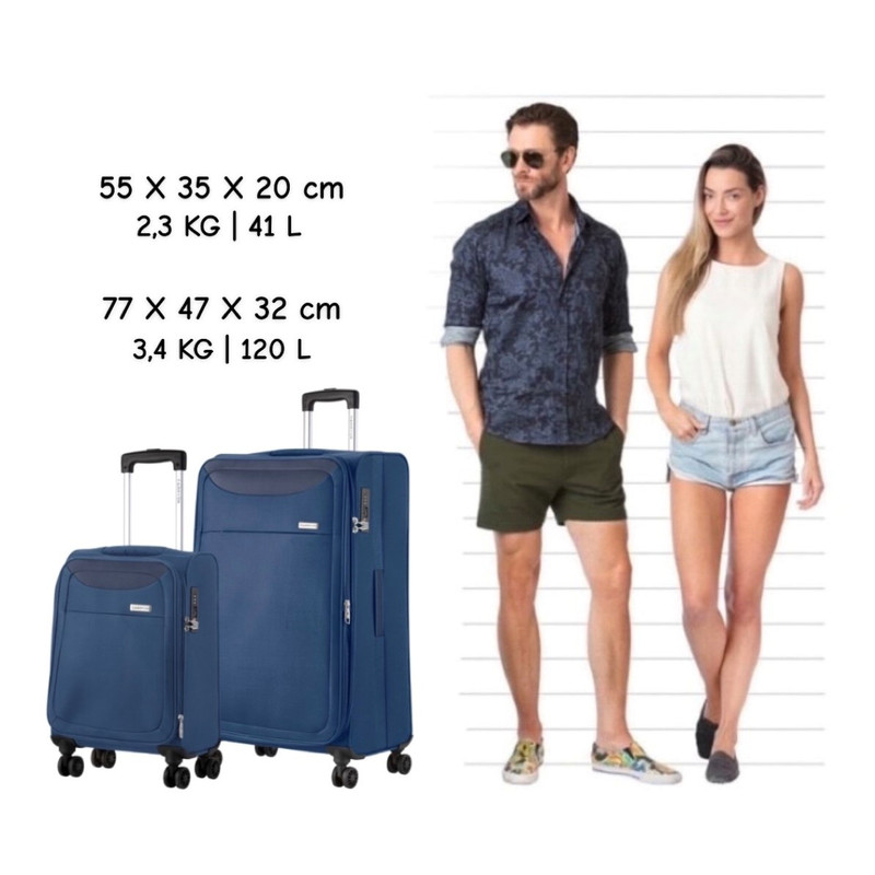 CarryOn Air 2-delig zachte kofferset - Blue