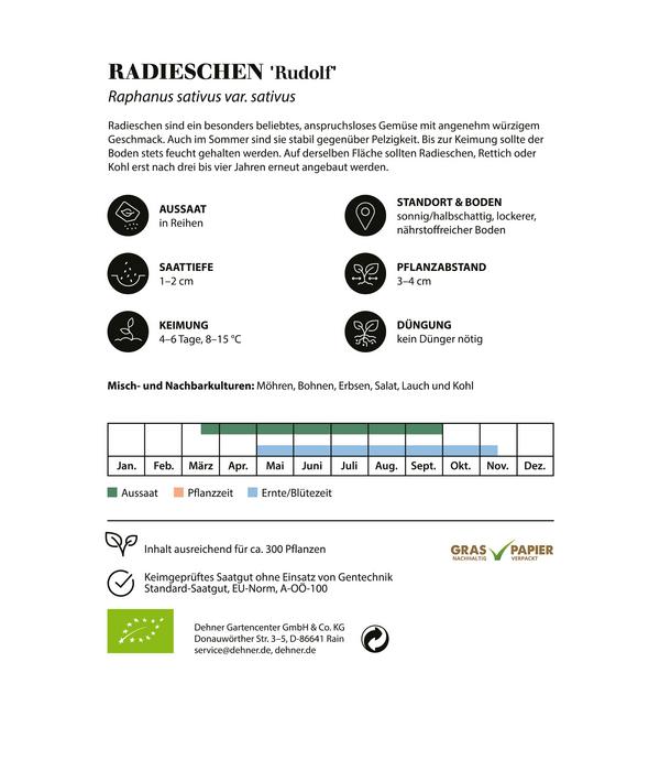 Dehner Bio-Saatgut Radieschen 'Rudolf'