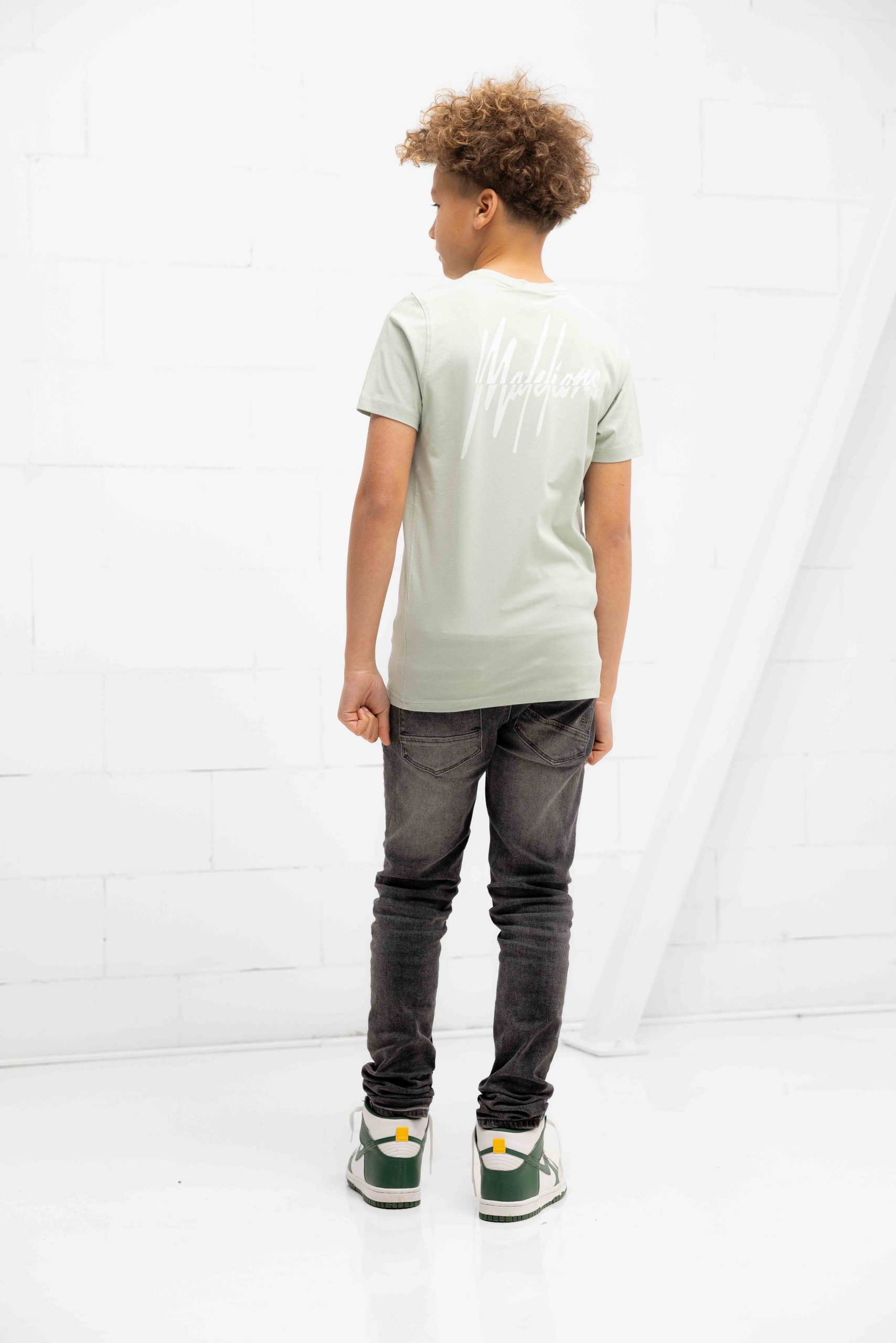 Malelions Split T-Shirt Kids Lichtgroen/Mint