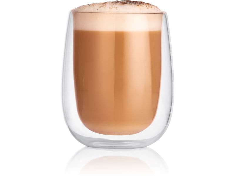 GOURMETmaxx Cappuccino Becher 250 ml, 2 Stück, Transparent Cappuccino-Thermogläser