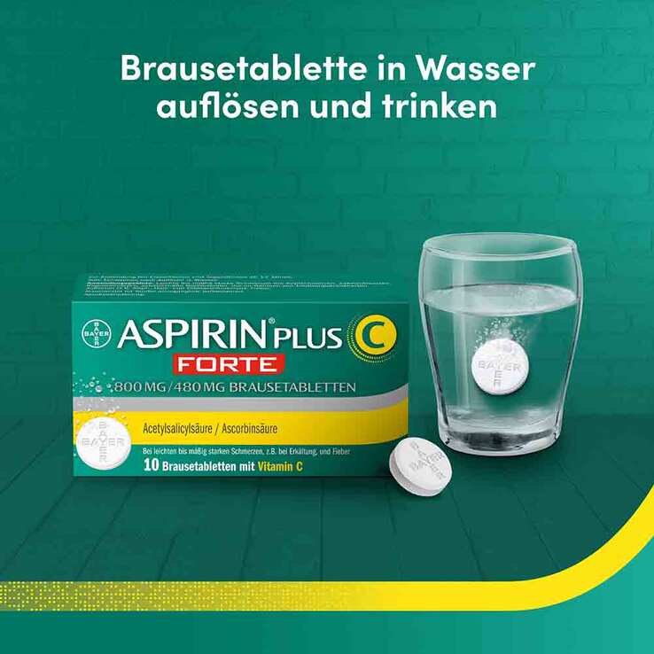 Aspirin plus C forte 800 mg / 480 mg Brausetabletten, 10 St