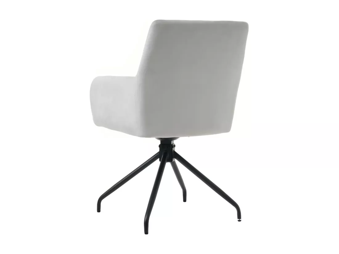 Lot de 4 chaises pivotantes en velours, motif de diamant, avec accoudoirs, support lombaire, 60x45x85cm, Gris
