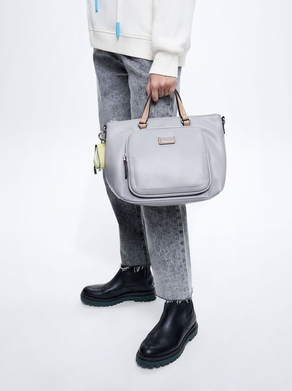 Bolsa de compras com pingente removível - Azul