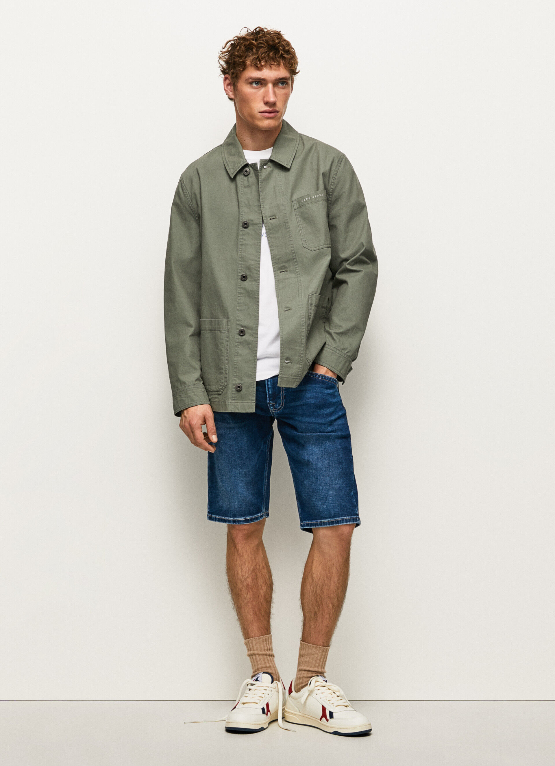 BERMUDA DENIM TRACK FIT REGULAR - denim
