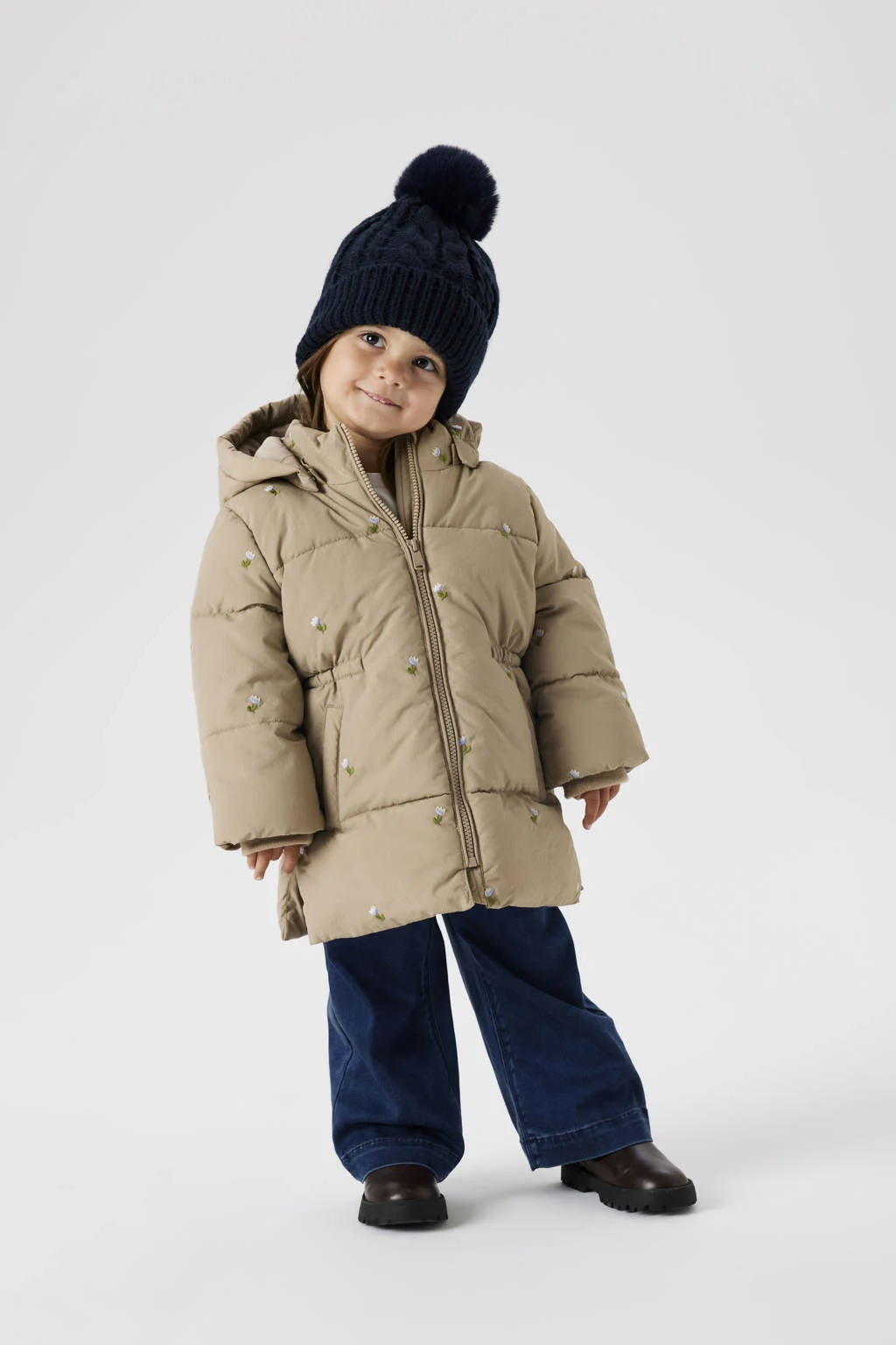 NAME IT MINI gewatteerde jas zand