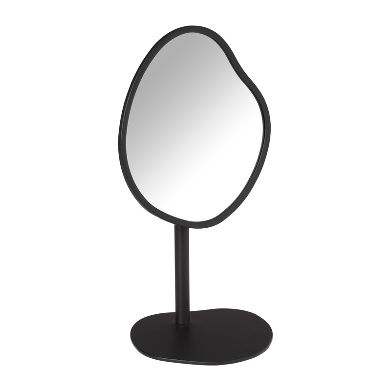 Make-up spiegel organic - zwart metaal - 18 cm