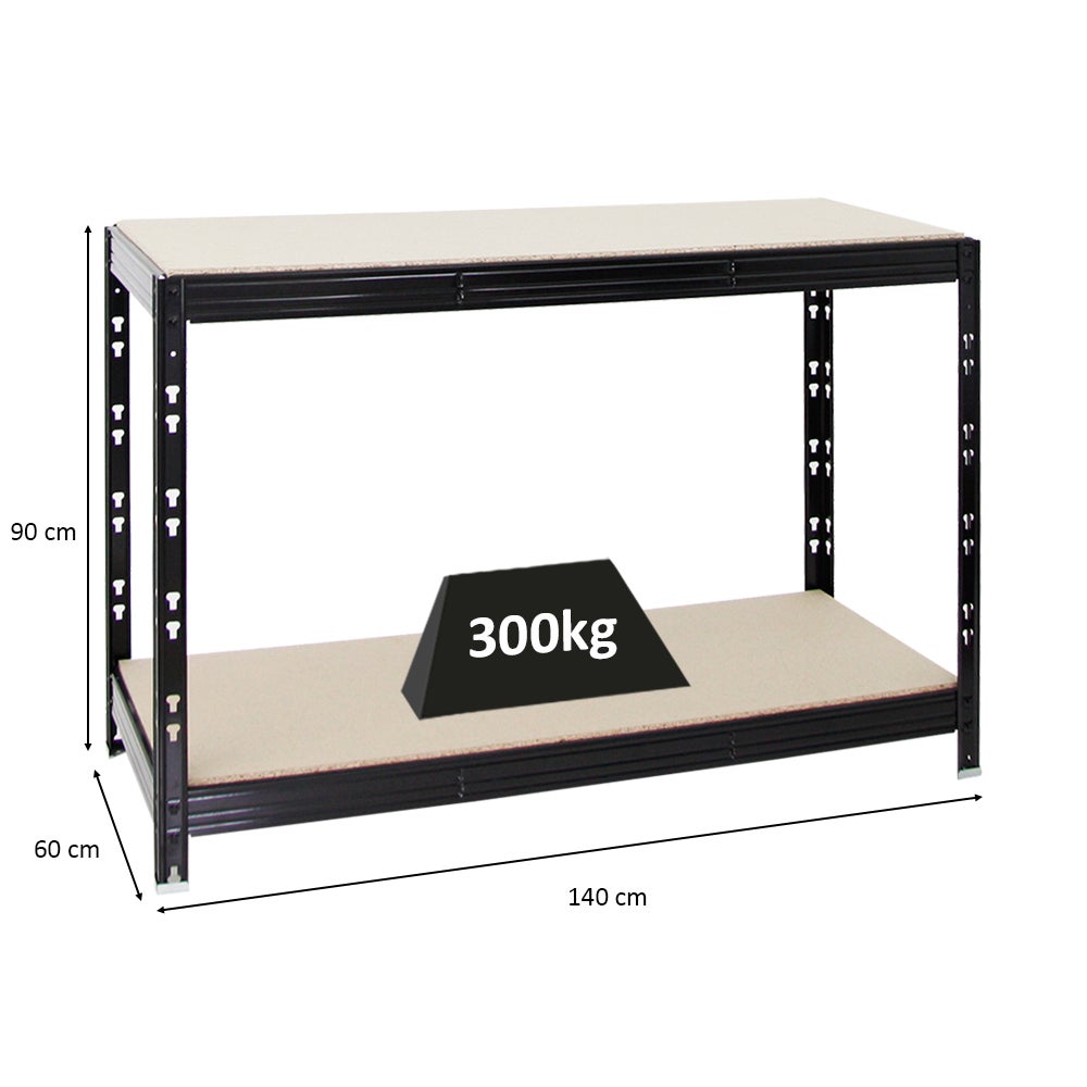 PROREGAL Tiger werkbank (H x B x D): 90 x 140 x 60 cm, draagvermogen plank: 300 kg, zwart