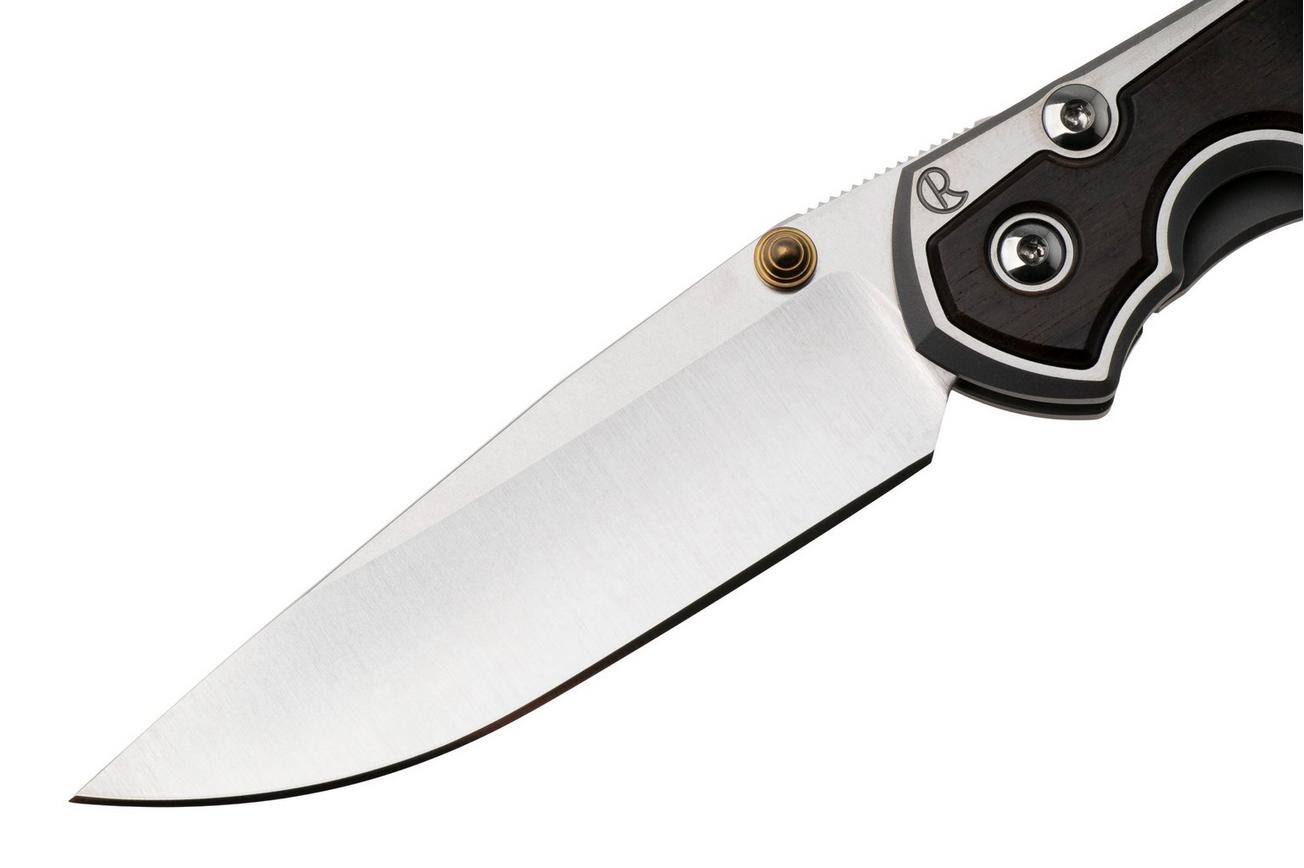 Chris Reeve Small Sebenza 31 S31-1636, Satin CPM MagnaCut, Polished Titanium, Macassar Ebony Inlay zakmes