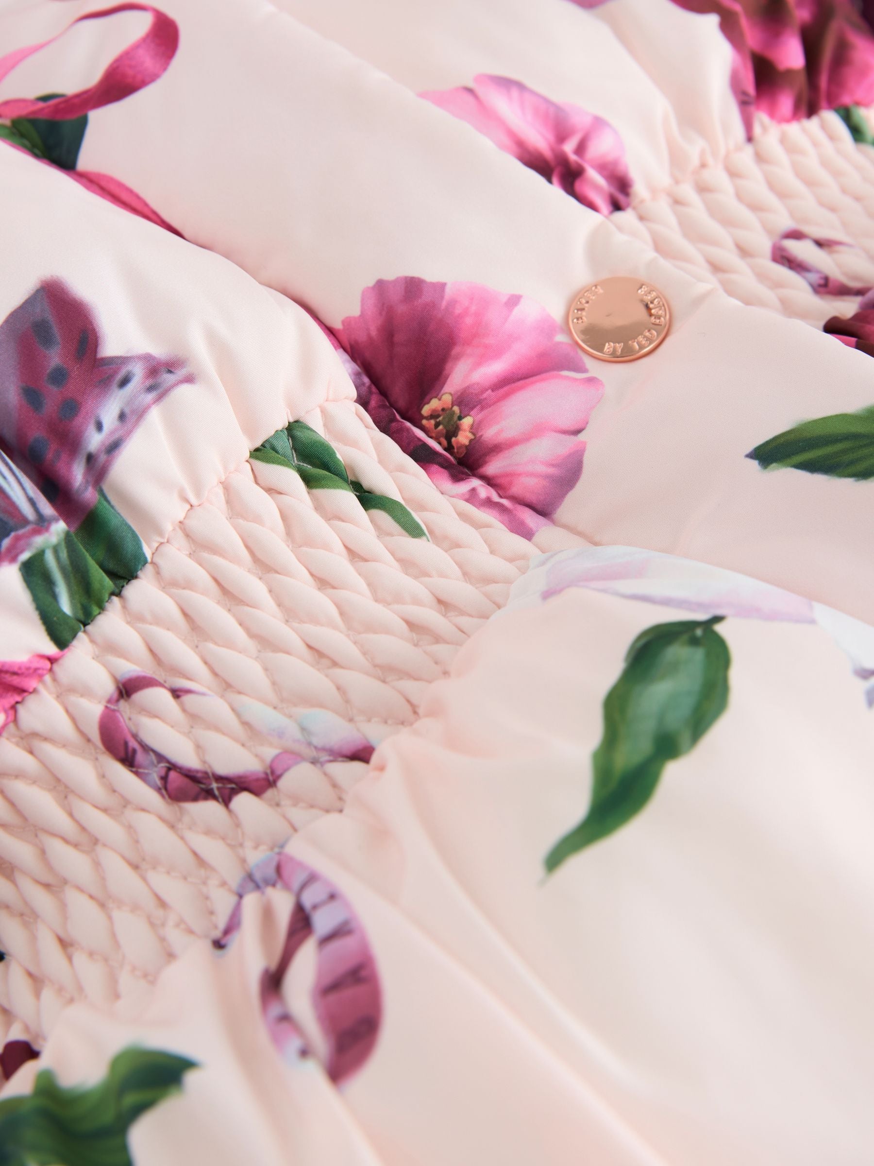 Roze - Baker by Ted Baker - Regenbestendige gewatteerde jas met bubbelzoom