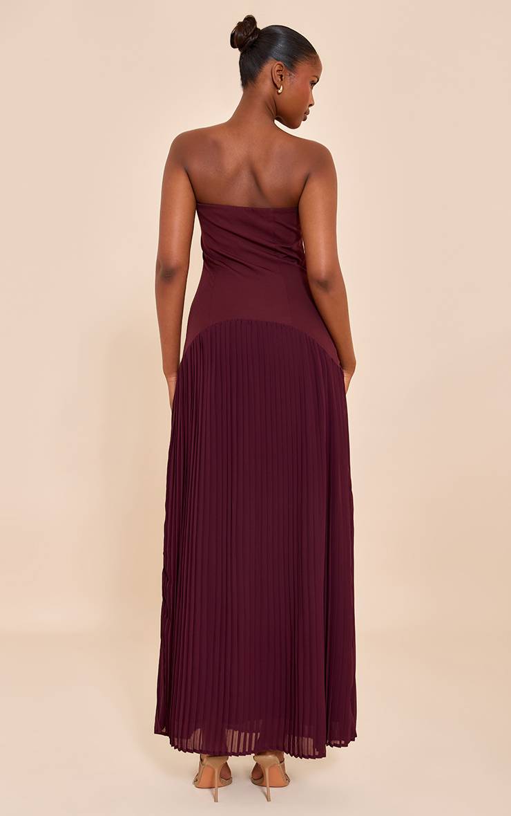 Prune Robe Maxi Bandeau En Tissu Tissé Avec Détail D'ourlet Plissé
