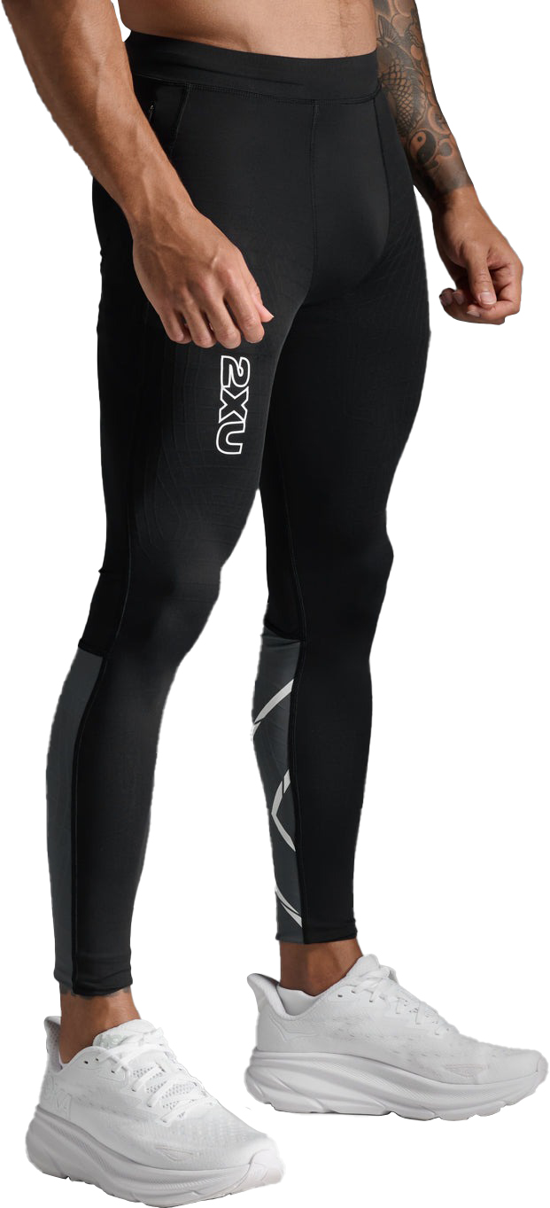 Light Speed React Compression Tights Herre Black/White Reflective