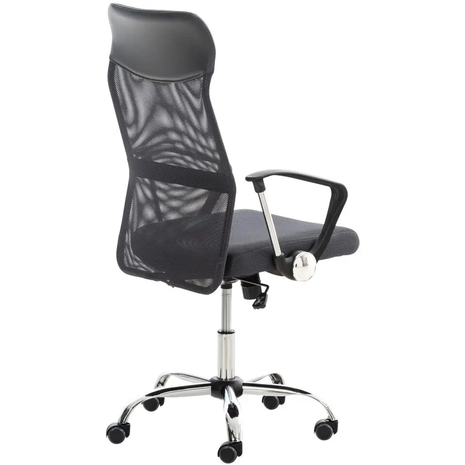 CLP Bureaustoel Washington chroom Frame - Kunstleer - grijs