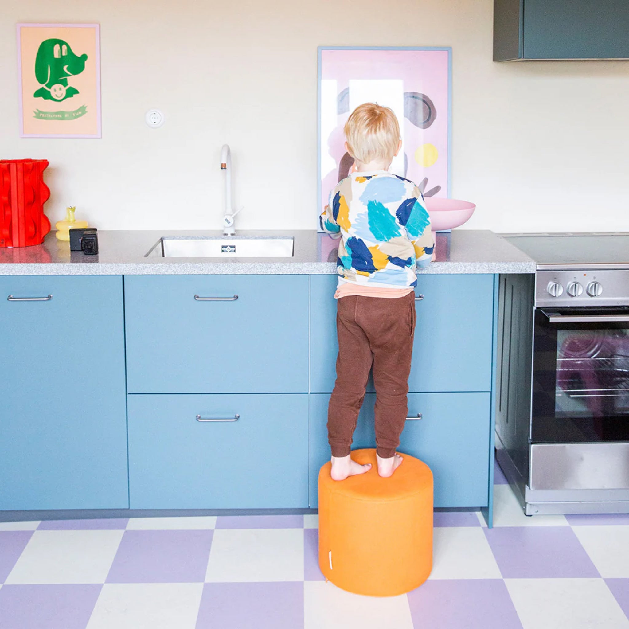 Softbaustein Pouf DEMMI Tangerine