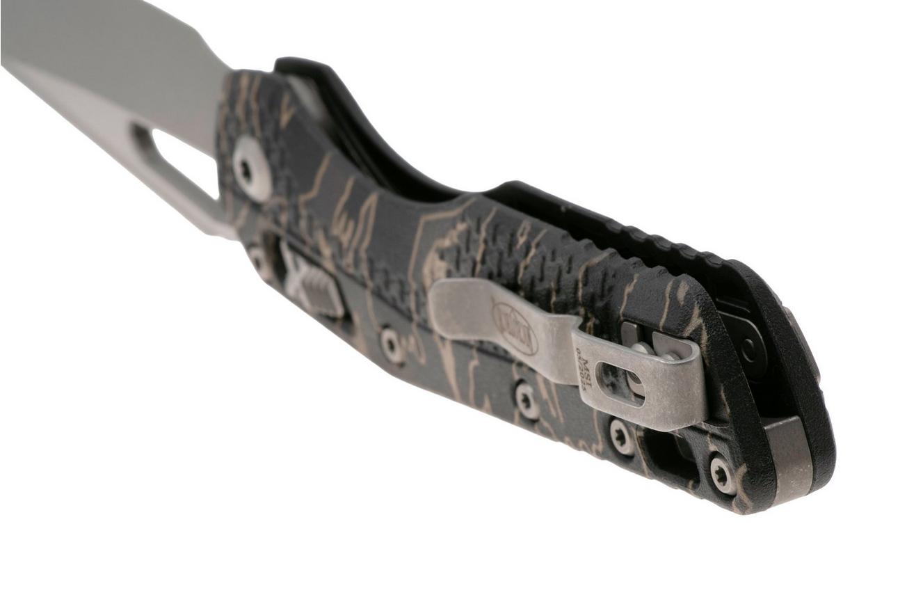 Microtech MSI Standard Issue 210T-10APPMTSC, Apocalyptic Stonewashed M390MK, Tiger Stripe Tri-Grip Polymer zakmes