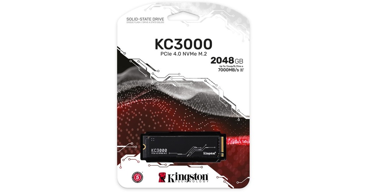 KingstonKC3000 2 TB SSD  (Zwart, SKC3000S/2048G, PCIe 4.0 NVMe, M.2 2280)