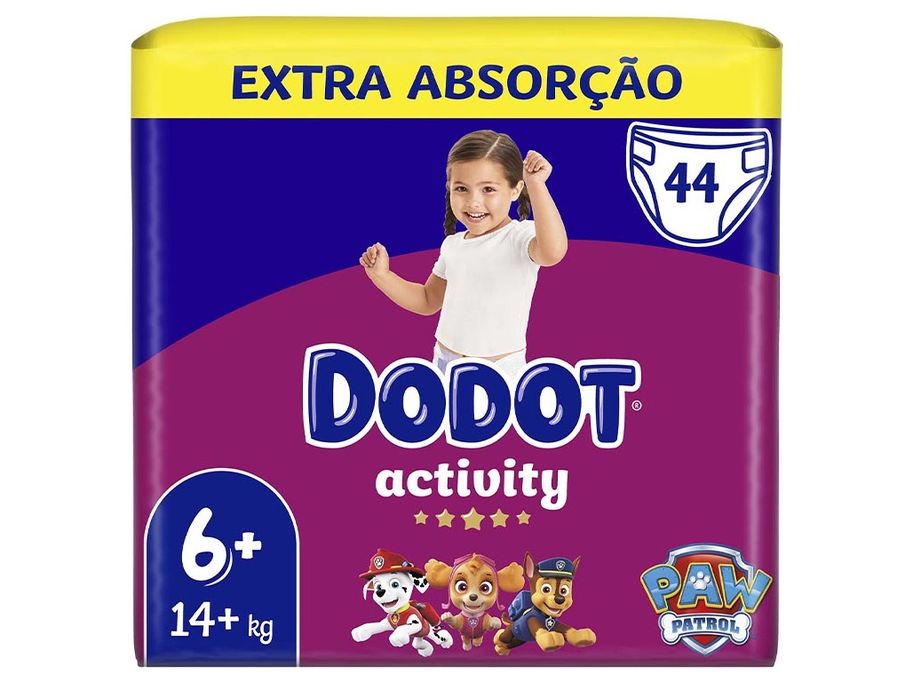 FRALDAS DODOT ACTIVITY EXTRA T6  14KG  44 UN